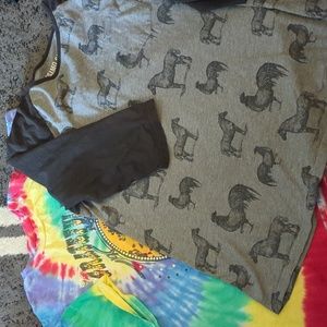 Two men's 2XL shirts, Grateful Dead and funny print
